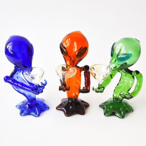 Alien Glass Smoking Pipe green /blue/amber available smoking pipe Smoke Accessory Wate Pipes Dab Rigs