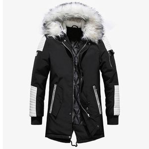 真新しい冬のジャケットの男性が厚く暖かいパーカーカジュアル長い服装のフード付き襟のジャケットとコート男性のベステホム卸売