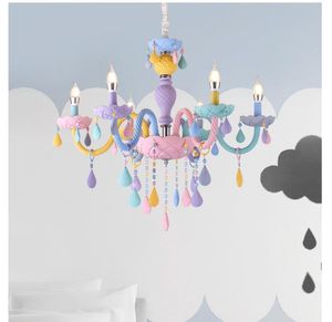 النوم شحن مجاني ColorCrystal الثريا معكرون قلادة مصباح مصباح الأطفال الإبداعية الخيال ومينير زجاج ملون بريق