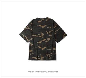 Толстые моды негабаритные камуфляторы TEE Half рукав мужчин хип-хоп футболки бренда одежда камуфляжные рубашки новые весенние вершины