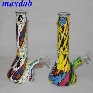 Glass Bong hookah Smoking water pipe beaker recycler 11 inch bongs dab rig oil burner ash catcher bubbler 14mm bowl