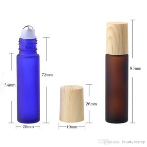 Heißer Verkauf Frosted Roller Ball Parfümflaschen für ätherische Öle 10 ml Roll-on-Glasflaschen für kosmetischen Duft