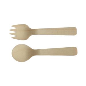 Einweg-Holzlöffel Home Honey Spoons Kleiner runder Löffel mit personalisierten Mini-Joghurt-Marmeladengläsern Partylöffel IIA138