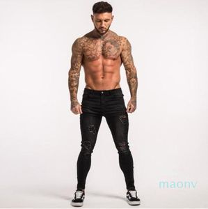 All'ingrosso-uomo e donna elegante retro rosa jeans neri abbigliamento da uomo designer pantaloni a matita strappati strappati