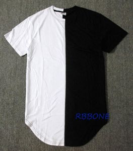 Half Black Bianco New Designer 2016 uomini vestito estivo tee tshirt hip hop street moda t shirt casual manica corta t-shirt