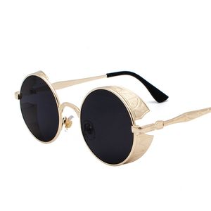 2019 Новые моды Steampunk Солнцезащитные очки для мужчин и женщин Классические панк-очки Ретро круглые готические дизайнерские солнцезащитные очки