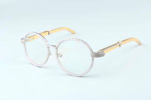 Armação de óculos de diamante de armação redonda de luxo ST19900692 armação de óculos decorativos de moda retrô óculos de aço inoxidável