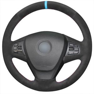 Brand New Hand Sewing DIY Black Suede Steering Wheel Cover for BMW X3 2014 X5