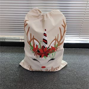 2021 Novos Natal Santa Sacks Design Bonito Grande Drawstring Canvas Gift Bag 08