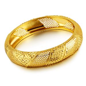 Dubai Bangle Gioielli da sposa da sposa Bracciale rigido da donna alla moda riempito in oro giallo Regalo apribile