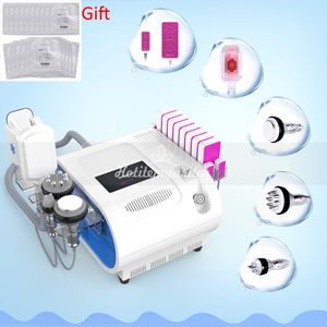Ny marknadsföring 5 i 1 ultraljudskavitation Vakuumfettfrysning Radiofrekvens Lipo Laser Slimming Machine för spa -hemanvändning