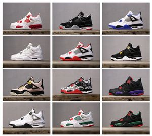 New High Quality 4s Bred White Cement Cactus Jack Travis Toro Bravo Basketball Shoes Men Tattoo Fire Red Cool Grey Sneakers With Box