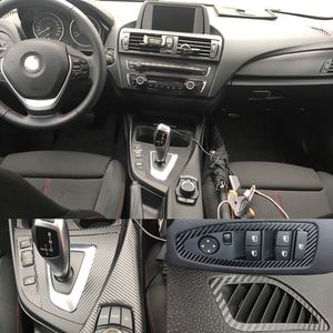 Per BMW Serie 1 F20 2012-2016 Pannello di controllo centrale interno Maniglia per porta 5D Adesivi in fibra di carbonio Decalcomanie Car styling Accessorie245p