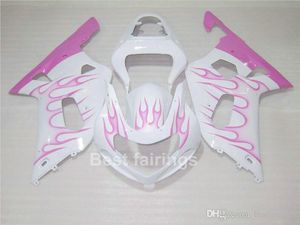 100% nuovo kit carenatura per SUZUKI GSXR600 GSXR750 2001 2002 2003 fiamme rosa bianco GSXR 600 750 01 02 03 carenature HH67