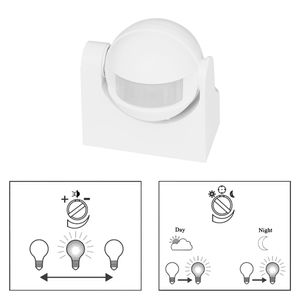 High quality 180 Degree Outdoor IP44 Security PIR Infrared Motion Sensor Switch Movement Detector 2 Colors