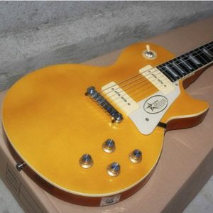 Top-Qualität FDLP-3008 Goldfarbe Solid Body Palisander Griffbrett Jade Tuner LP E-Gitarre, kostenloser Versand