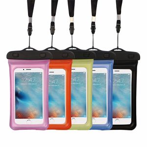 Şamandıra Su Geçirmez Çanta Sualtı Telefon Kılıfı Için iPhone Huawei Samsung Floatable Cep Telefonu inç altında