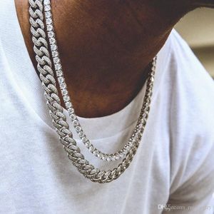 Hip Hop 2019 Gold Chain 1 Row 5mm Round Cut Tennis Necklace Chain 18inch -24inch-28inch Mens Punk Iced Out cz chain Necklace