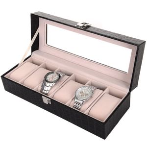 6 10 Przechowywanie Zegarek Zegarek Zegarek Zegarek Wyświetlacz Moda Drewniany Storage Watch Case Prezent Biżuteria Uchwyt Biżuteria Organizator