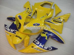 Gratis anpassad formsprutningsmakare för Yamaha R1 2002 2003 Yellow Blue Fairings YZF R1 02 03 BD36