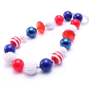 4th July Design Baby Kid Chunky Necklace Fashion Toddlers Girls Bubblegum Bead Chunky Necklace Jewelry Gift For Children