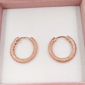 Matt Brilliance Hoop Earrings Authentic 925 Sterling Silver Studs Pandora Rose passar europeiska Pandora Style Jewelry Andy Jewel 287930