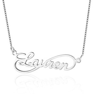 Infinity Love Women Name Halsband 8 Form Personliga 925 Sterling Silver Arabiska Ryska Namn Halsband Lovers Present (NE101629) J190707