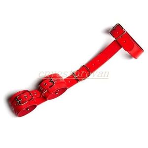 Bondage Faux Leather Neck Collar-Wrist Cuff Slave Restraints Handbojor bakom ryggen #R52