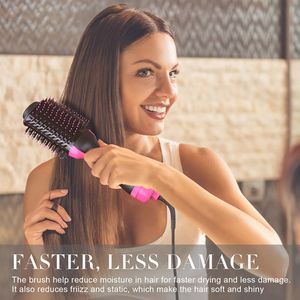 One-Step Hair Dryer & Volumizer Salon Hot Air Paddle Styling Brush Negative Ion Generator Hair Straightener Curler DHL