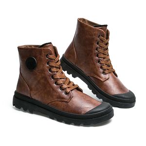 Fashion Spring Ankle Snow Boots 50% Men High Cut Casual Shoes Autumn Fall Leisure Martin Boots PU Winter Outdoor Footwear