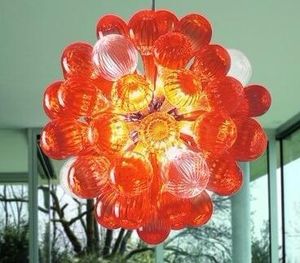 Mini lâmpada fundida de vidro Bola Chandelier Início decorativa LED Lighting Cheap design moderno Aqueça Art Lâmpada do vidro de Murano lustre de cristal