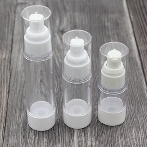 15ml 30ml 50ml pusta butelka bezpowietrzna pompka do kremu do balsamu plastikowy pojemnik Spray próżniowy butelki kosmetyczne dozownik do podróży