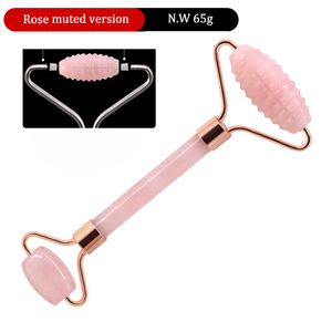 JD017 Rose Quartz yeşim Silindir Çift Kafa pembe dalga silindir yüz yüze Masaj kapatma metal entegre kaynaklanmış