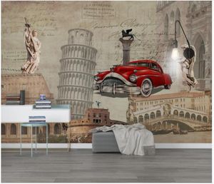 Custom photo wallpaper 3d wall murals wallpapers European nostalgic construction car english background wall paper mural for living room