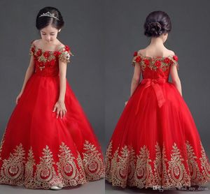 Kwiatowe sukienki na ślub klejnot z koralikami zastosowane satynowe sukienki dla dziewcząt Dziewczynki