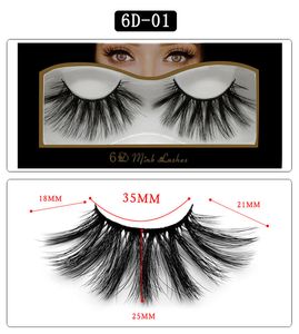 6D Leeches Mink False Eyelashes 25mm Stereo Messy Cross Eye Lashes Makeup Factory direkt Gratis Ship 100