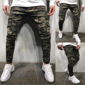 Men s Jeans Slim Fit Denim Men Kot Pantolon Multi Pocket Pantalones Vaqueros Hombre Camouflage Overalls Mens Skinny For