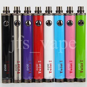 Ego Evod Büküm VV II 1600 mAh Büyük Buhar Vape Akü Değişken Voltaj 3.3 V-4.8 V Ayarlanabilir Piller ECIGS 510 Konu