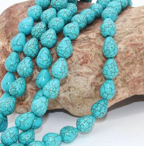 Turquesa Teardrop Bead Stone Charme para Pulseiras Stone Beads 12x16mm DIY Fazer Jóias