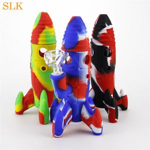 Acrylic Percolator silicone rocket pipes hookah SILICLAB brand design collapsible dab rigs dry herb smoking water bong reusable
