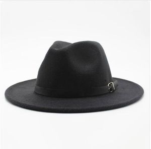 Fashion-imitacja Woolen Kobiety Mężczyźni Ladies Fedoras Top Jazz Kapelusz Europejski Amerykański Okrągły Czapki Melokątne Kapelusze