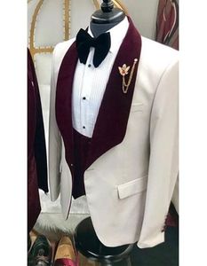 Groom Tuxedos Groomsmen Shawl Lapel One Button Custom Made Men Suits Wedding Prom Dinner Best Man Blazer ( Jacket+Pants+Vest+Tie ) M1416