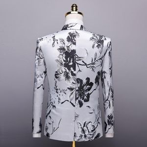Оптово-марки мода флористические печать мужчины повседневные куртки плюс размер 4xl мужской дизайнерские пиджаки куртка