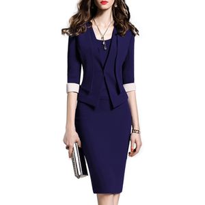 Abiti da donna 2019 Autunno elegante blazer abito giacca set abiti da donna per abbigliamento da ufficio vita sottile abiti per occasioni speciali