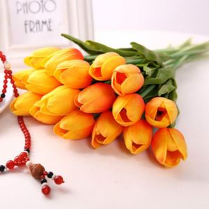 Latex Tulips Artificial PU Flower bouquet Real touch flowers For Home decoration Wedding Decorative Flowers 11 Colors Option LX5932