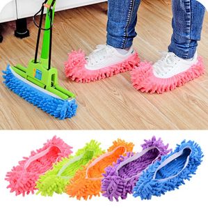 2pcs/pair Top Fashion Special Offer Polyester Solid Dust Cleaner House Bathroom Floor Shoes Cover Cleaning Mop Slipper
