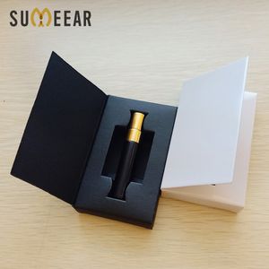 Recursos de perfume de 100pieces/lote 5ml com caixas de embalagem atomizador e logotipo personalizável de garrafa de perfume de vidro