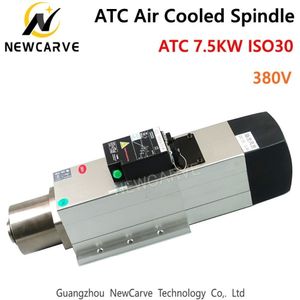 ATC Spindel 7.5kW 380V ATC luftkyld spindelmotor ISO30 24000RPM för träbearbetning CNC Router Newcarve spindel