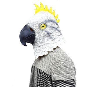 Papağan maskesi Lateks Papağan Hayvan Kafası Maskesi Tam Başkanı Gerçekçi Kuş Kafası Parti Kostüm Prop