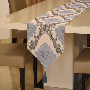 Runner da tavolo da tè in stile classico europeo 32 cm * 210 cm Decorazione per la casa Tovaglia da pranzo Hotel Bed Runner